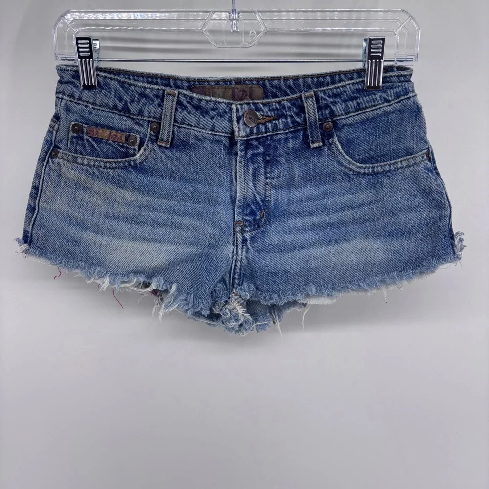 L.e.i. Denim‎ Jean Shorts Womens Size 3 Frayed Hem Distressed Blue Casual